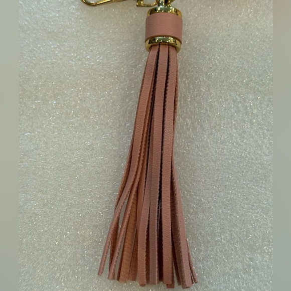 Blush Pink Tassel Keychain w/Glitter Hearts & Sprinkle Globe Charm -New -Unique - Picture 6 of 8